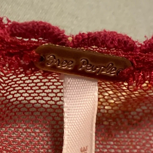 Free People Red Lacy Clasp Top Dress Super Cute Romantic Size 2 - Picture 2 of 4